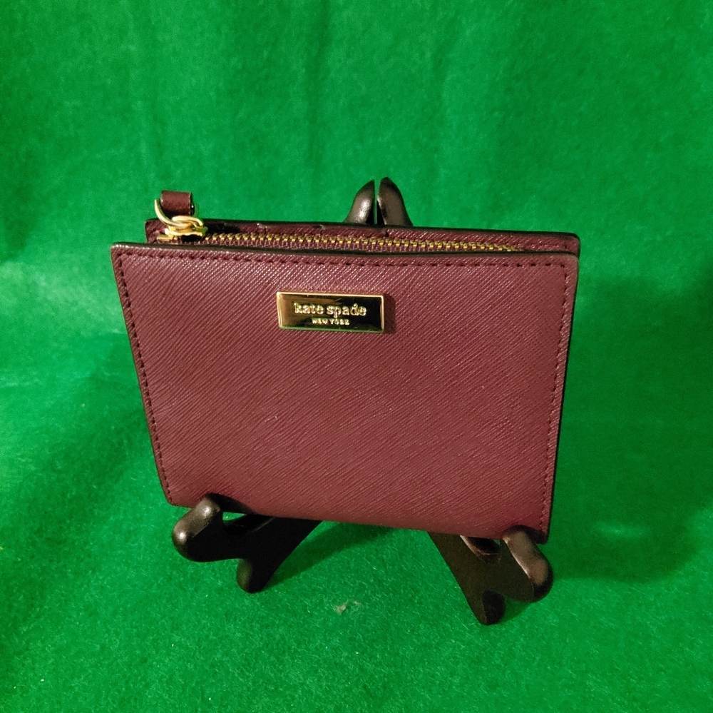 Kate Spade, Laurel Way Wallet, Plum with Goldtone Hardware